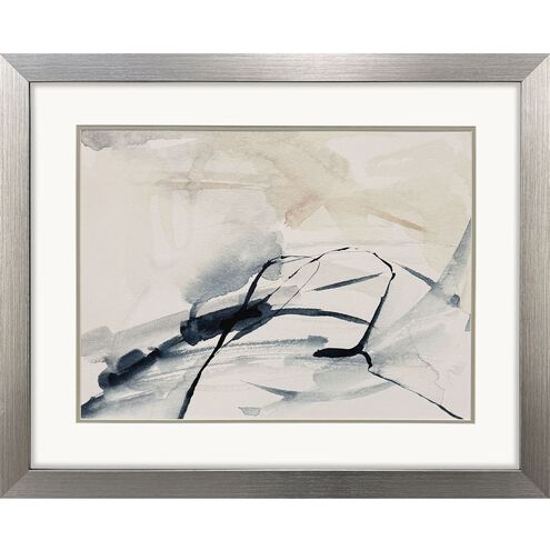 Indigo Markings Blue and Beige and Gray Framed Art