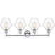 Cindyrella 4 Light 35 inch Polished Chrome Bath Vanity Light Wall Light in Clear