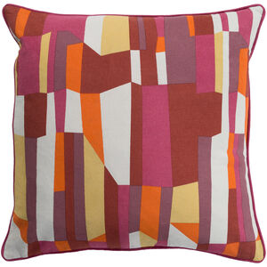 Technicolor 20 X 20 inch Bright Pink and Burnt Orange Pillow Kit