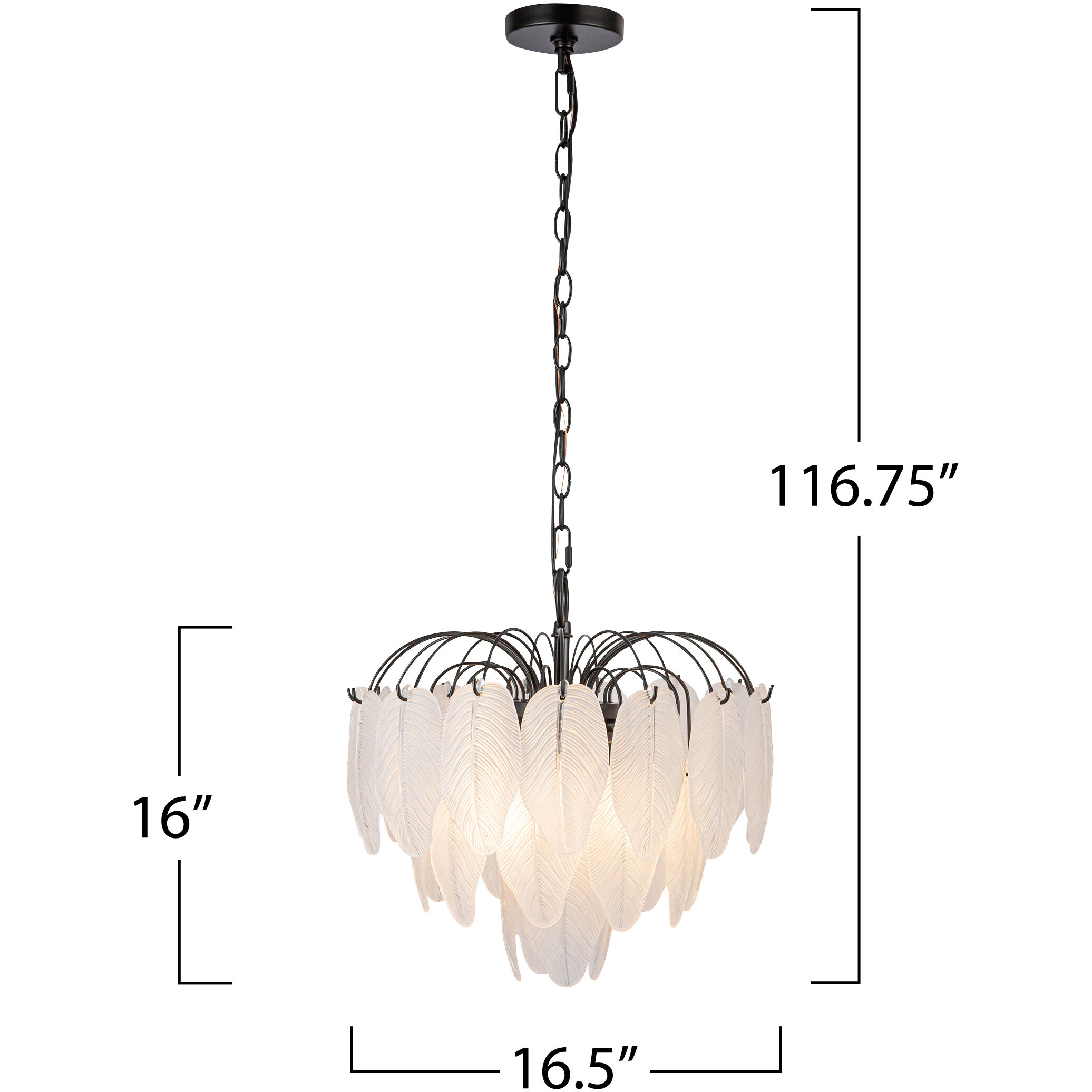 Alessia 4 Light 16.5 inch Black and White Chandelier Ceiling Light