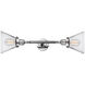 Franklin Restoration Large Cone 2 Light 8 inch Polished Chrome Bath Vanity Light Wall Light in Clear Glass, Franklin Restoration