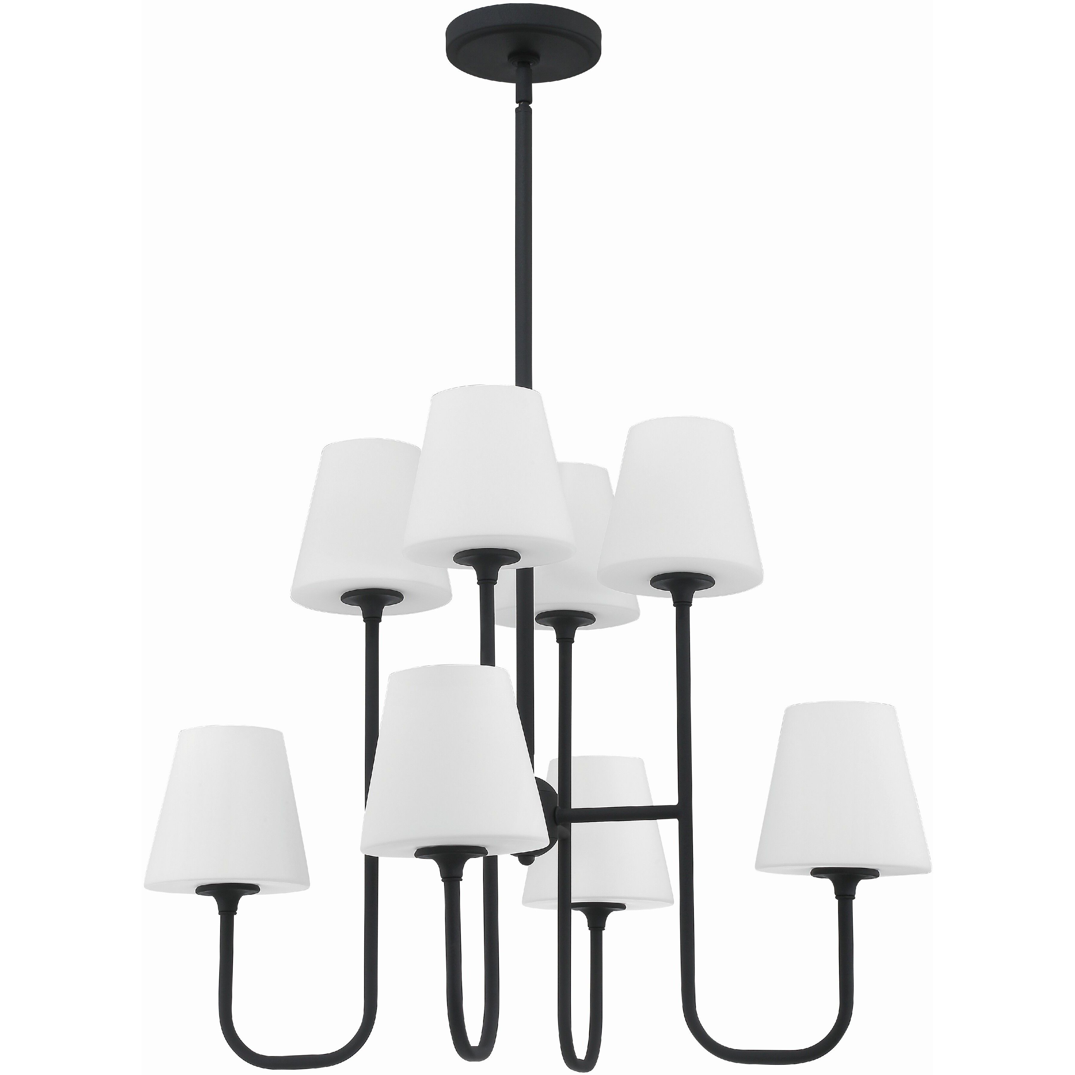 Keenan 8 Light 28 inch Black Forged Chandelier Ceiling Light