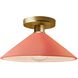 Radiance LED 11.75 inch Gloss Blush and Polished Brass Semi Flush Ceiling Light