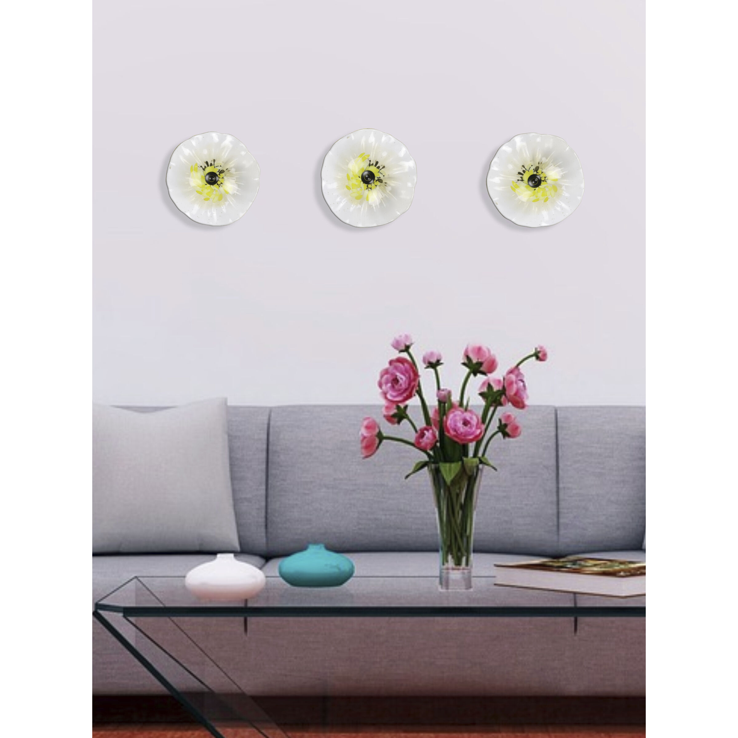 Ribera Yellow Art Glass Wall Decor