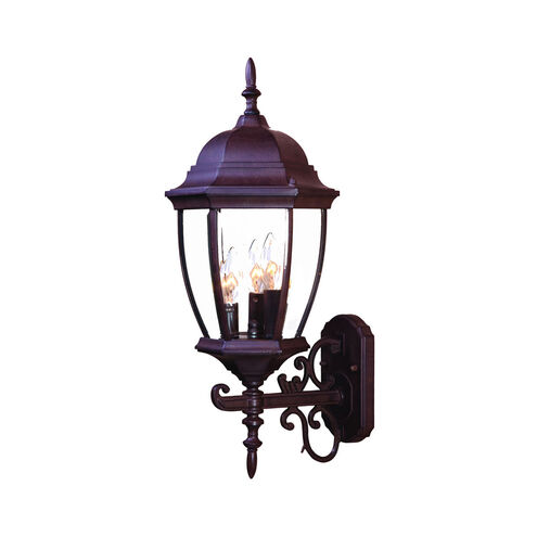 Wexford 3 Light 24 inch Burled Walnut Exterior Wall Mount