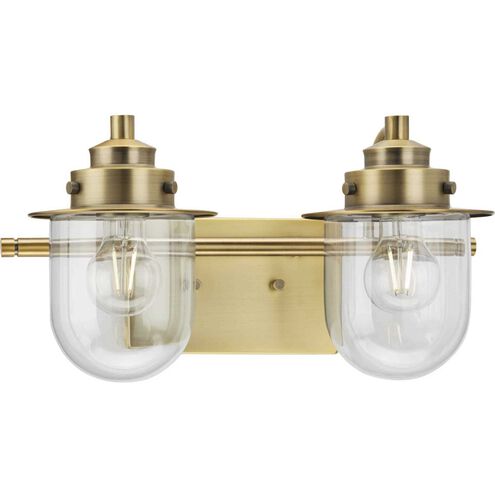 Northlake 2 Light 15.5 inch Vintage Brass Bath Light Wall Light
