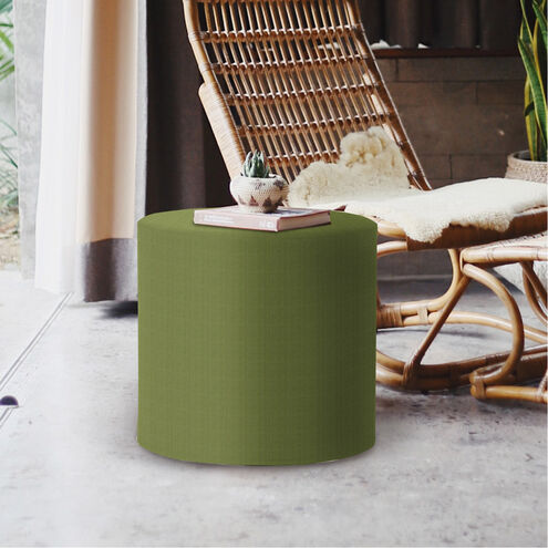 No Tip 17 inch Seascape Moss Outdoor Cylinder Ottoman with Cover