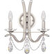 Vesca 2 Light 9 inch Antique Silver Wall Sconce Wall Light in Heritage