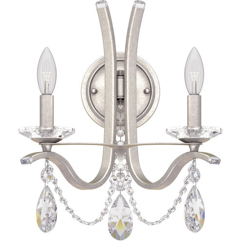 Vesca 2 Light 9 inch Antique Silver Wall Sconce Wall Light in Heritage