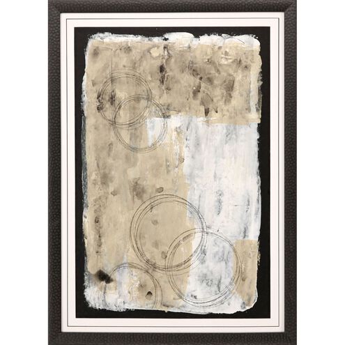 Abstract Collection Modern Rubbed Matte Espresso Wood With Honeycomb Embossing Framed Art