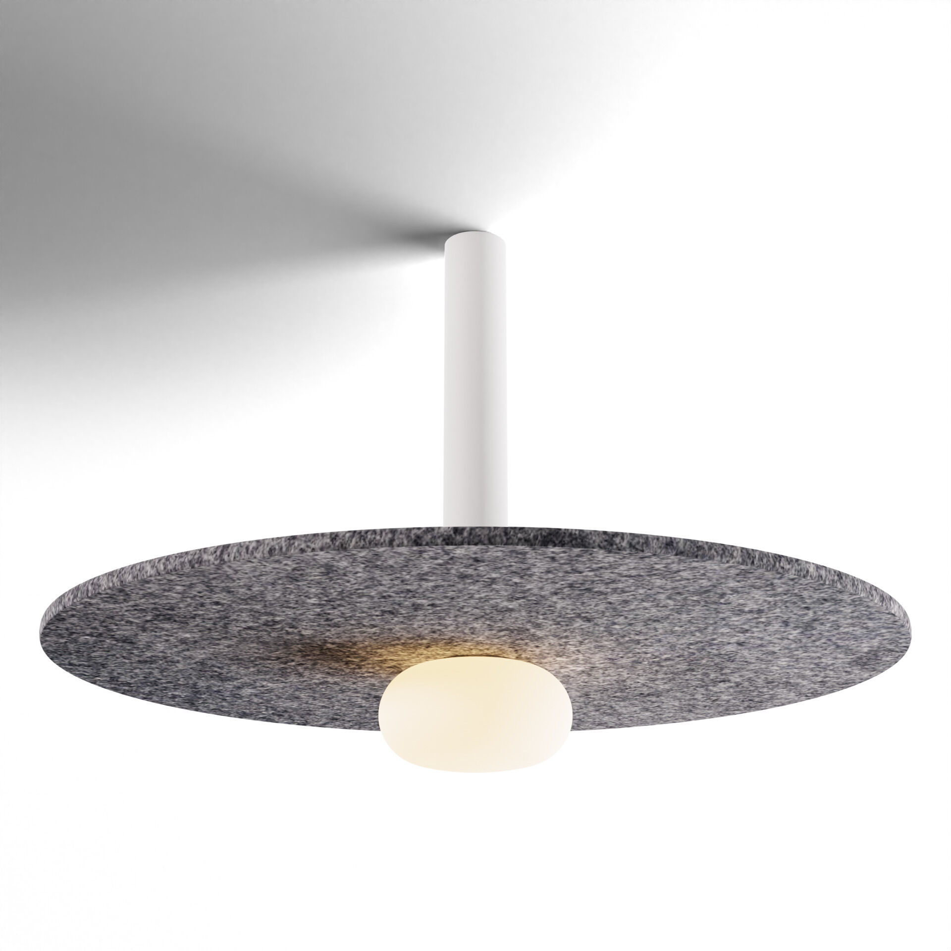 Combi LED 20 inch Matte White Pendant Ceiling Light in Matte White with Charcoal, Suspension / Flush Mount 2-in-1