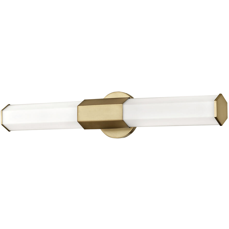 Facet LED 26 inch Heritage Brass Vanity Light Wall Light, Vertical 