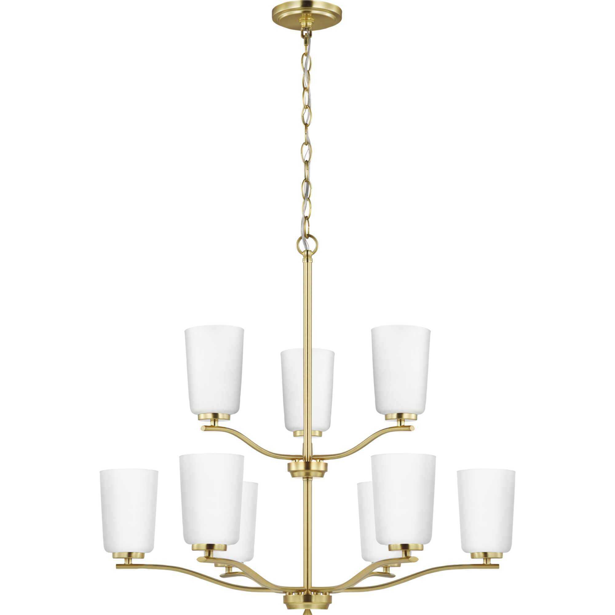Adley 9 Light 28 inch Satin Brass Chandelier Ceiling Light