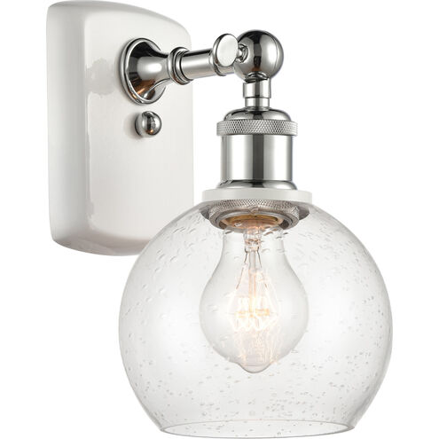 Ballston Athens LED 6 inch White and Polished Chrome Sconce Wall Light in Seedy Glass