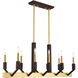 Beckett 10 Light 40 inch Satin Brass & Bronze Linear Chandelier Ceiling Light