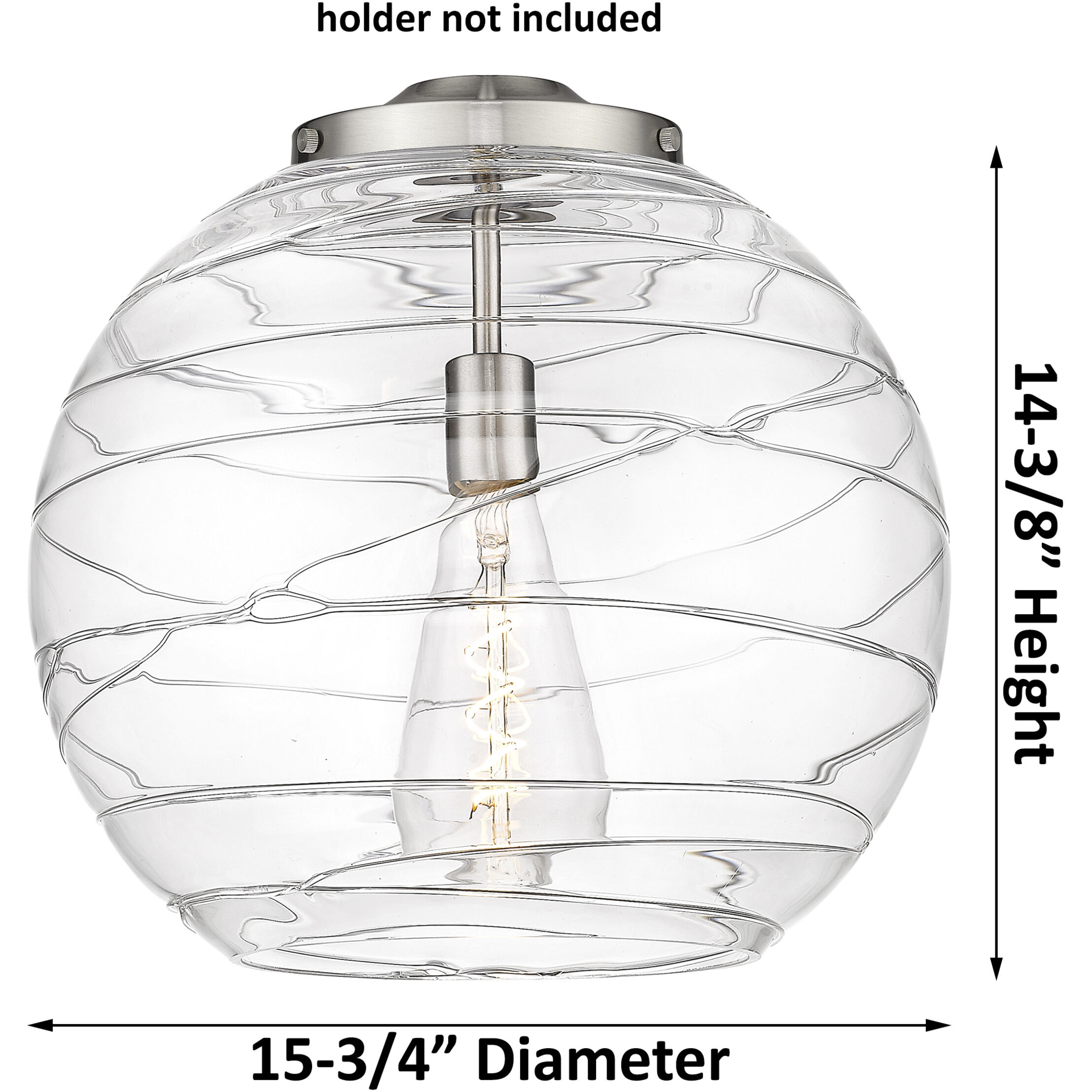 Ballston Athens Deco Swirl LED 15.75 inch Black Antique Brass Statement Pendant Ceiling Light in Clear Deco Swirl