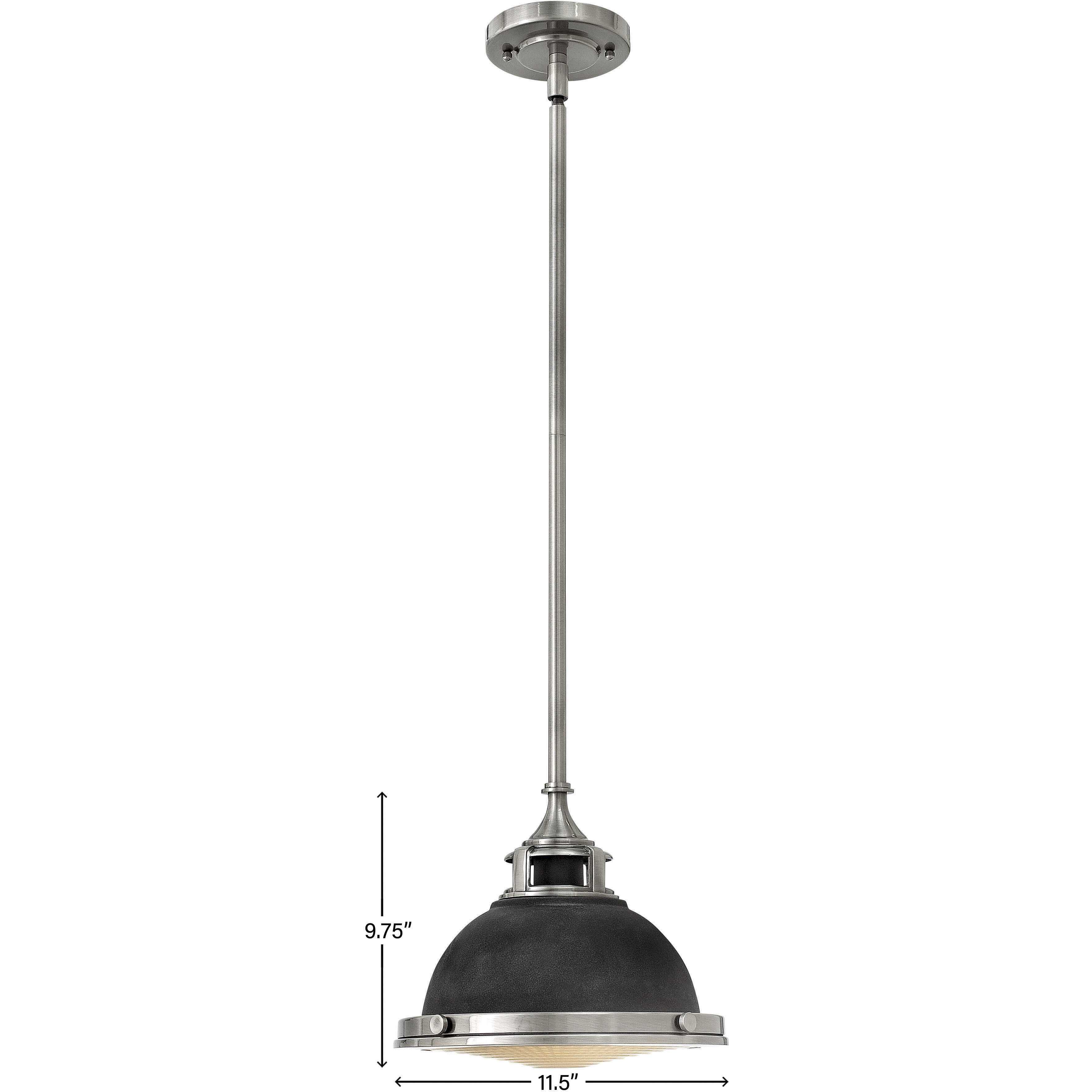 Amelia 1 Light 11.5 inch Aged Zinc with Antique Nickel Indoor Mini Pendant Ceiling Light