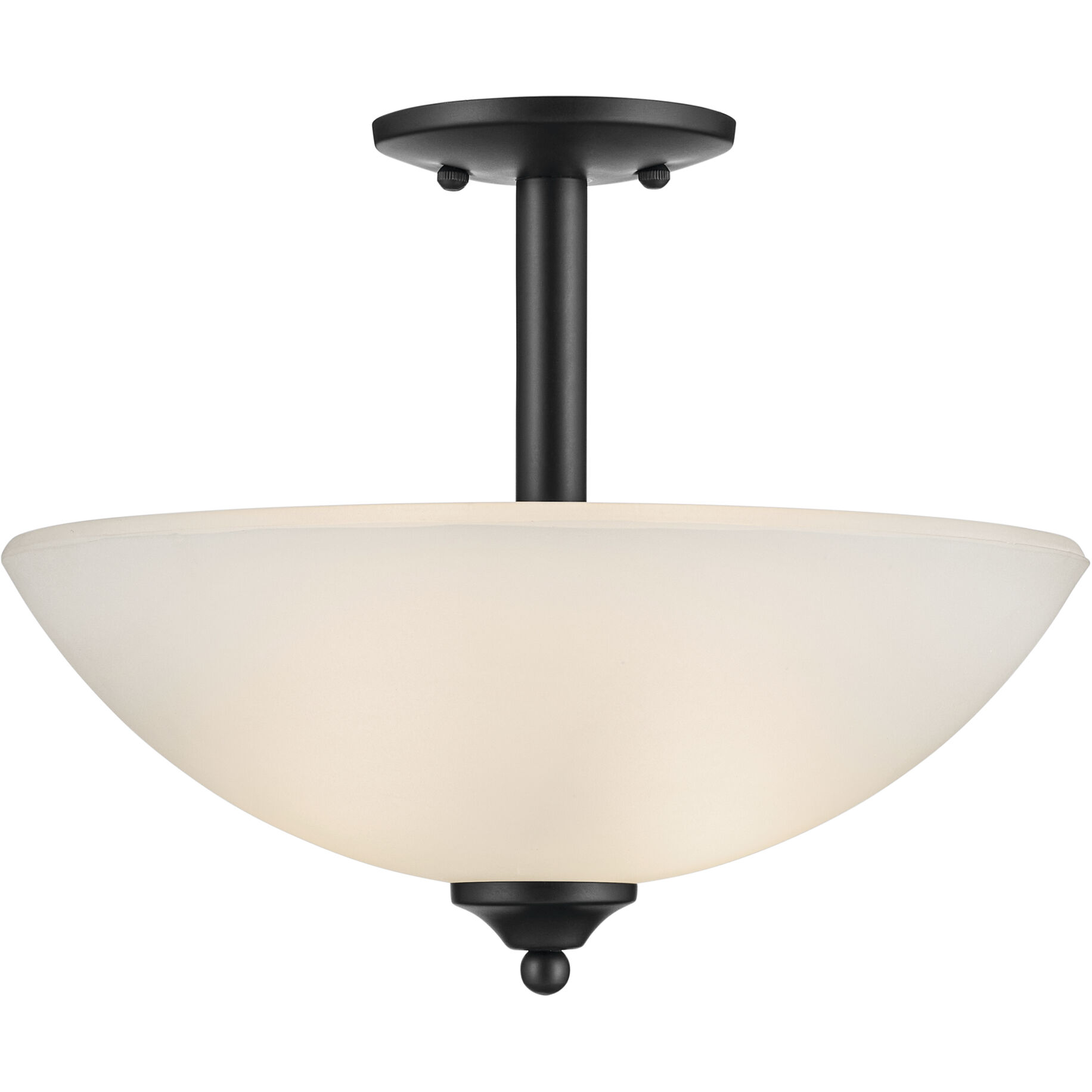 Jolie 2 Light Black Inverted Pendant/Semi Flush Ceiling Light in Incandescent