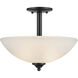 Jolie 2 Light Black Inverted Pendant/Semi Flush Ceiling Light in Incandescent