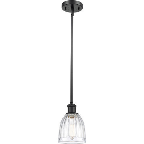 Ballston Brookfield 1 Light 6 inch Matte Black Pendant Ceiling Light in Clear Glass, Ballston