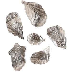 Wall Leaves Nickel Accent Wall Decor, Set of 6