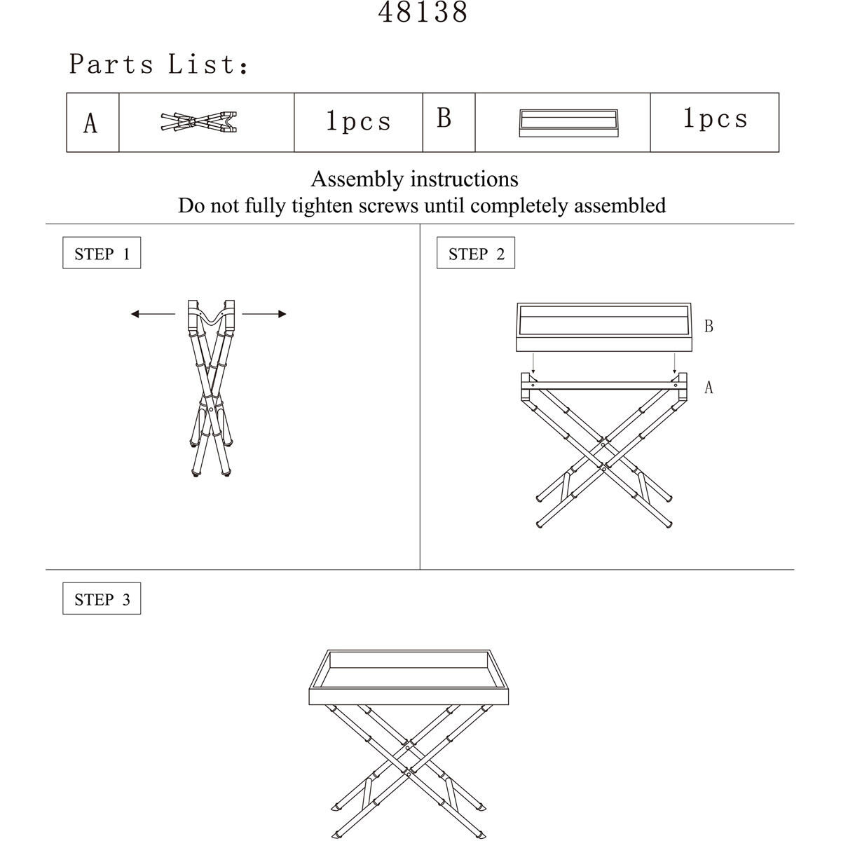 Talbot 25 X 17 inch Brushed Titanium Tray Table