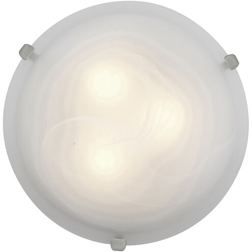 Mona 2 Light 16 inch Brushed Steel Flush Mount Ceiling Light in Alabaster