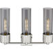 Bolivar 3 Light 20.5 inch Satin Nickel Bath Vanity Light Wall Light in Plated Smoke Glass