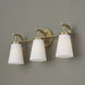 Drake 3 Light 23 inch Aged Brass Vanity Light Wall Light