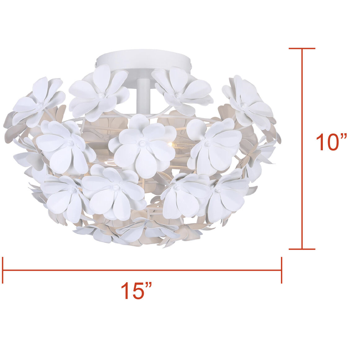 Cassia 2 Light 15 inch White Flush Mount Ceiling Light
