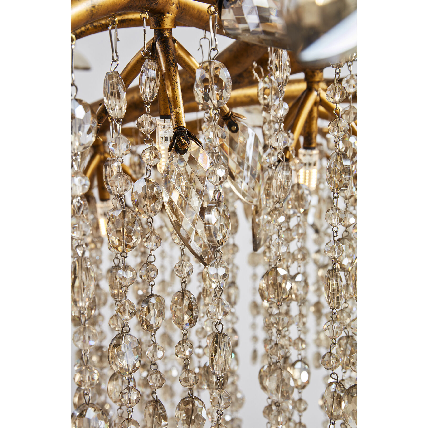 Canada LED 43.3 inch Antique Gold Chandelier Ceiling Light, Crystal