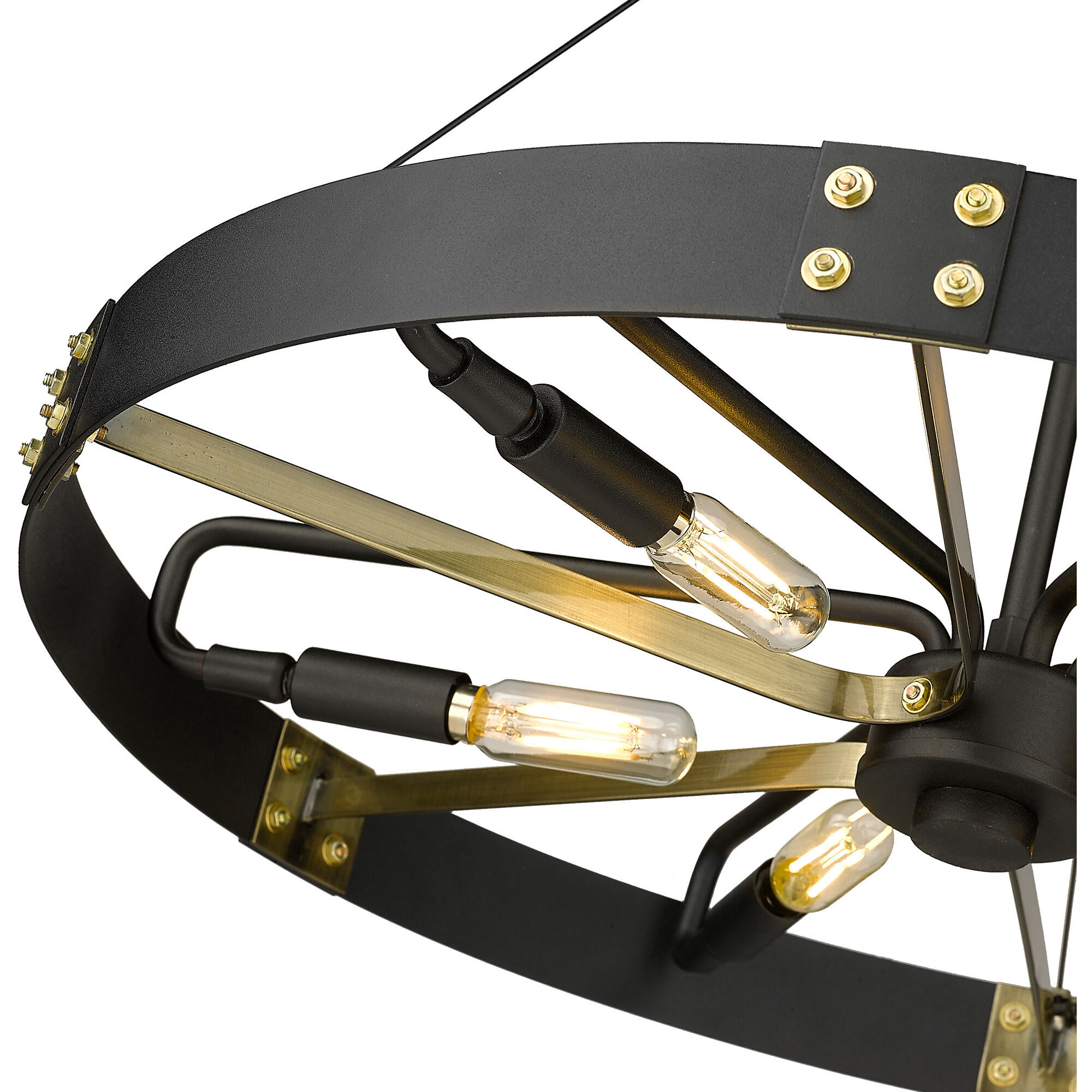 Vaughn Pendant Ceiling Light in Natural Black/Aged Brass, Medium