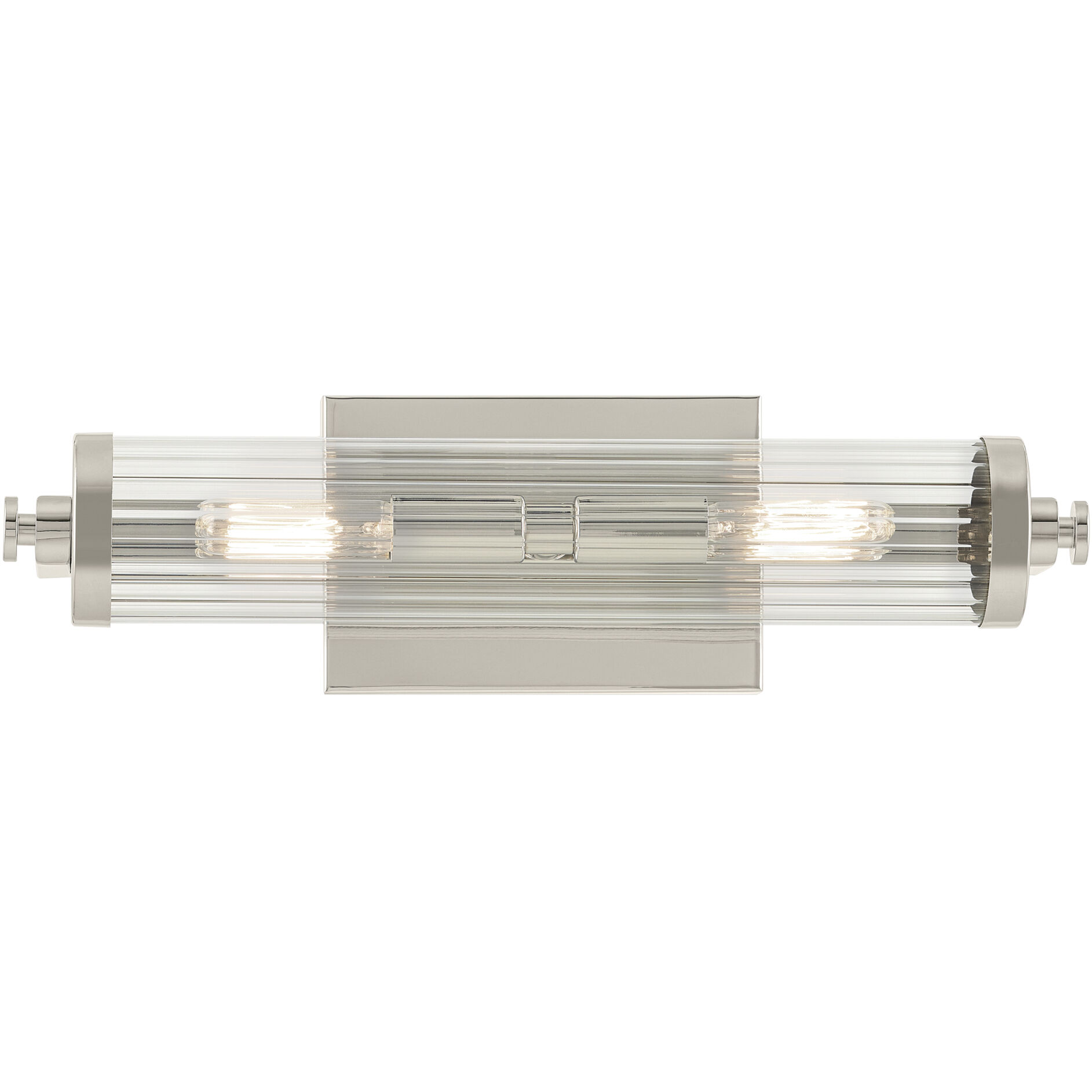 Azores 2 Light 16 inch Polished Nickel Bath Bracket Wall Light, 2 Arm