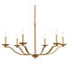 Trey 6 Light 36 inch Brass Pendant Ceiling Light