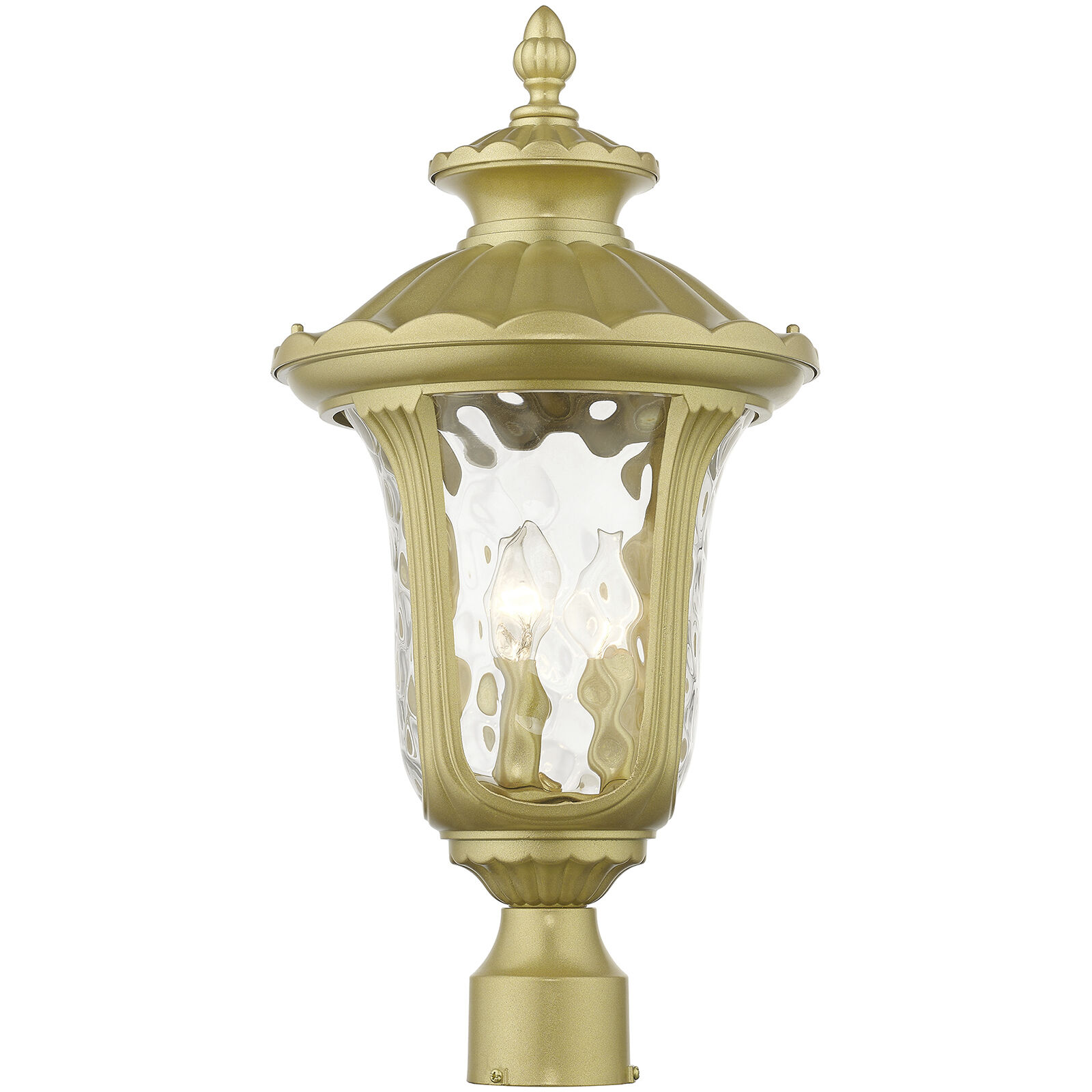 Oxford 3 Light 21.5 inch Soft Gold Outdoor Post Top Lantern, Large