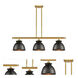 Ballston Adirondack LED 36 inch Satin Gold Island Light Ceiling Light in Matte Black, Ballston