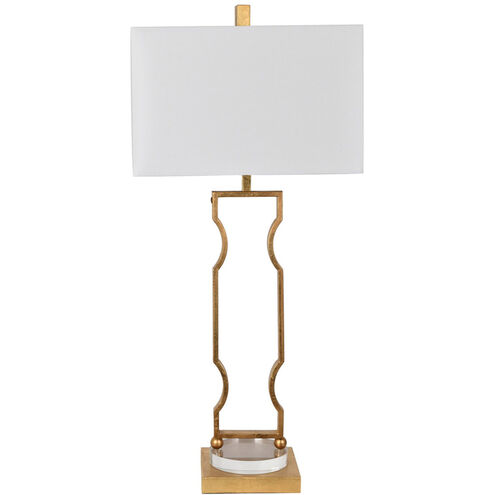 Carlisle 35 inch 100 watt Gold Leaf Table Lamp Portable Light