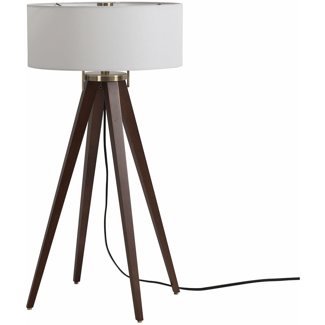 Quattro 31 inch 23.00 watt Dark Walnut Wood and Weathered Brass Table Lamp Portable Light