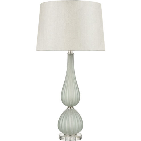 Mariani 34 inch 150.00 watt Salted Seafoam with Clear Table Lamp Portable Light, Set of 2