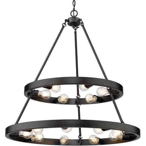 Castile 15 Light 32 inch Matte Black Chandelier Ceiling Light