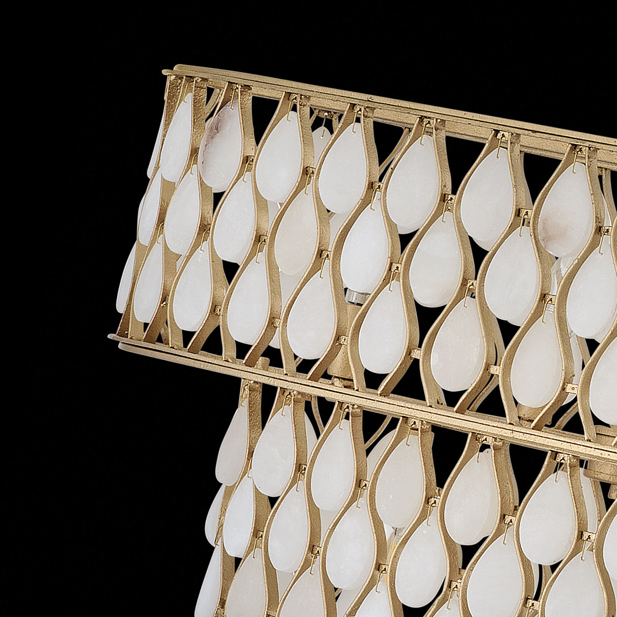 Estie 10 Light 48 inch Piastra Gold Linear Pendant Ceiling Light