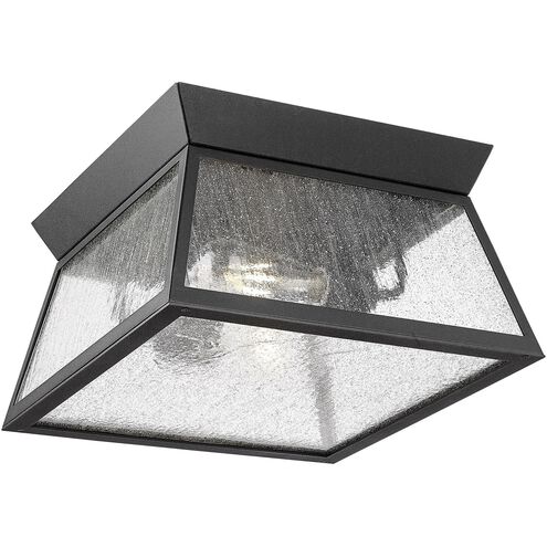 Lucian 2 Light 14 inch Black Outdoor Flush Mount