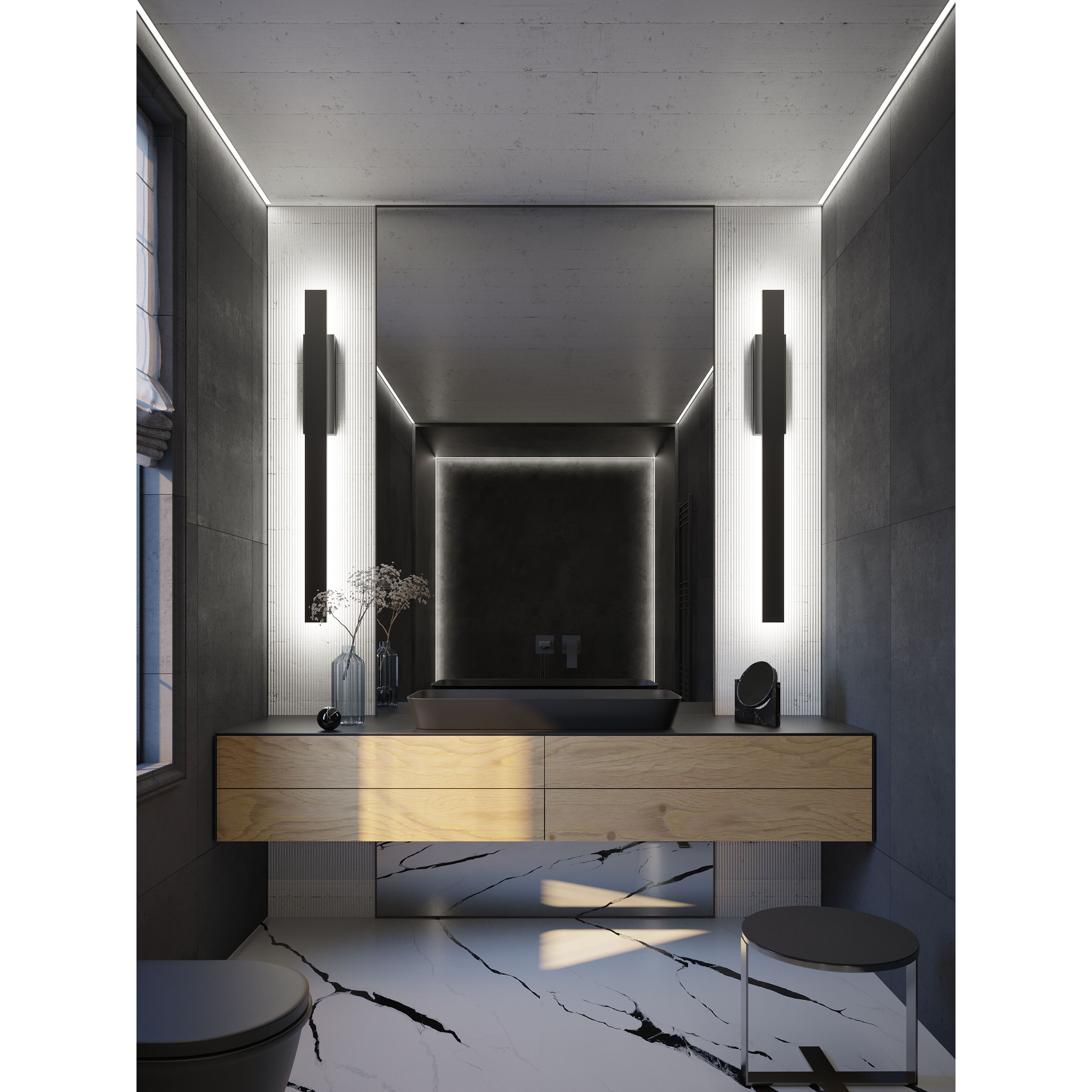 Tru LED 48 inch Black Outdoor Sconce