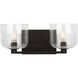 Drew & Jonathan Lochdale 2 Light 14.75 inch Midnight Black Vanity Light Wall Light, Medium