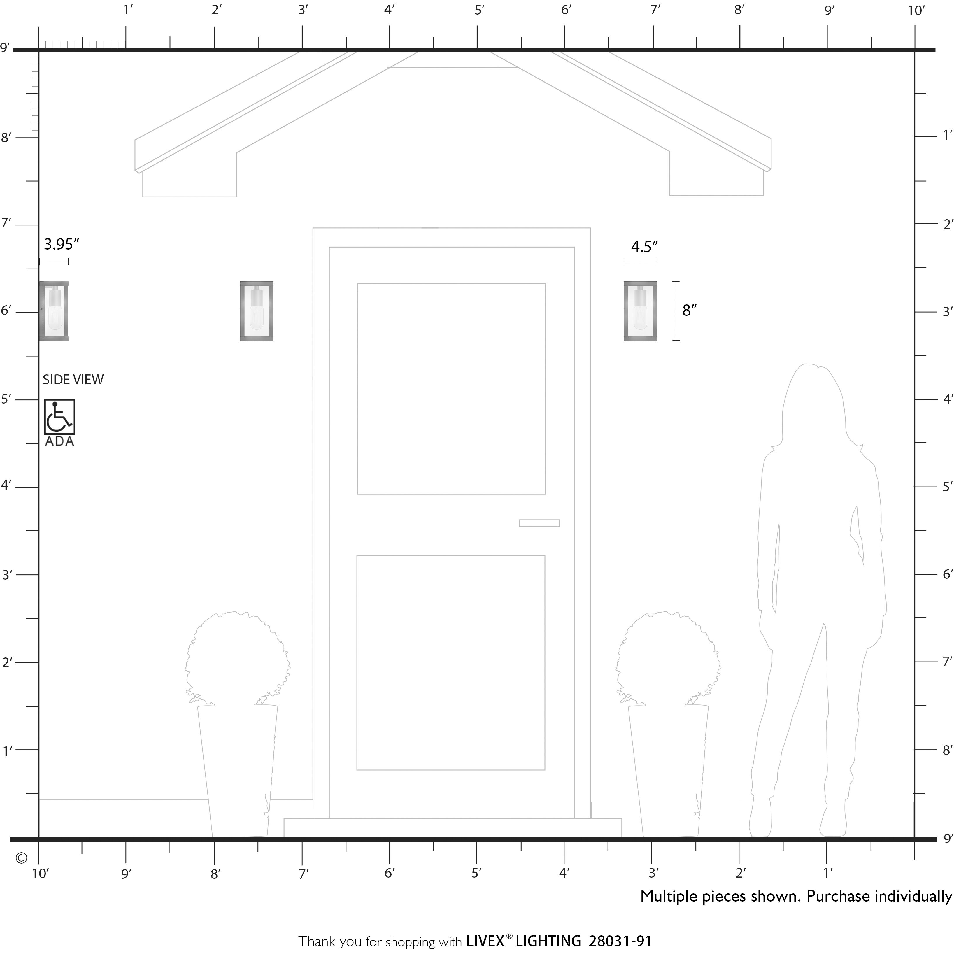 Gaffney 1 Light 8 inch Brushed Nickel Outdoor Wall Lantern, Small