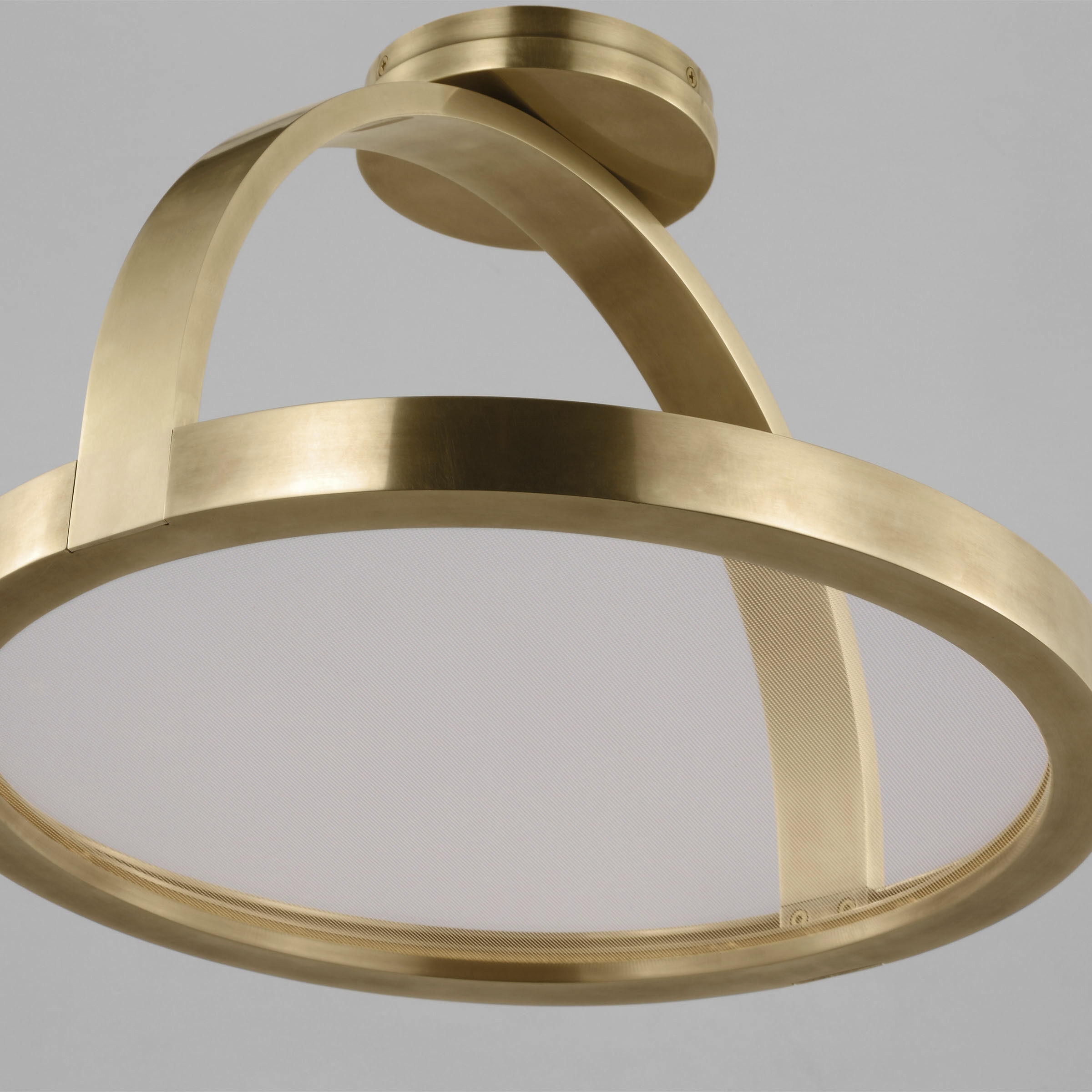 Kelly Wearstler Cerne LED 16 inch Natural Brass Semi Flush Ceiling Light