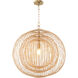 Terrae 1 Light 22 inch Aged Brass Pendant Ceiling Light, Round