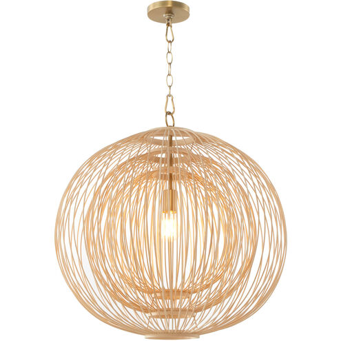 Terrae 1 Light 22 inch Aged Brass Pendant Ceiling Light, Round