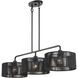 Acordia 3 Light 46 inch Black Linear Chandelier Ceiling Light, Extra Large