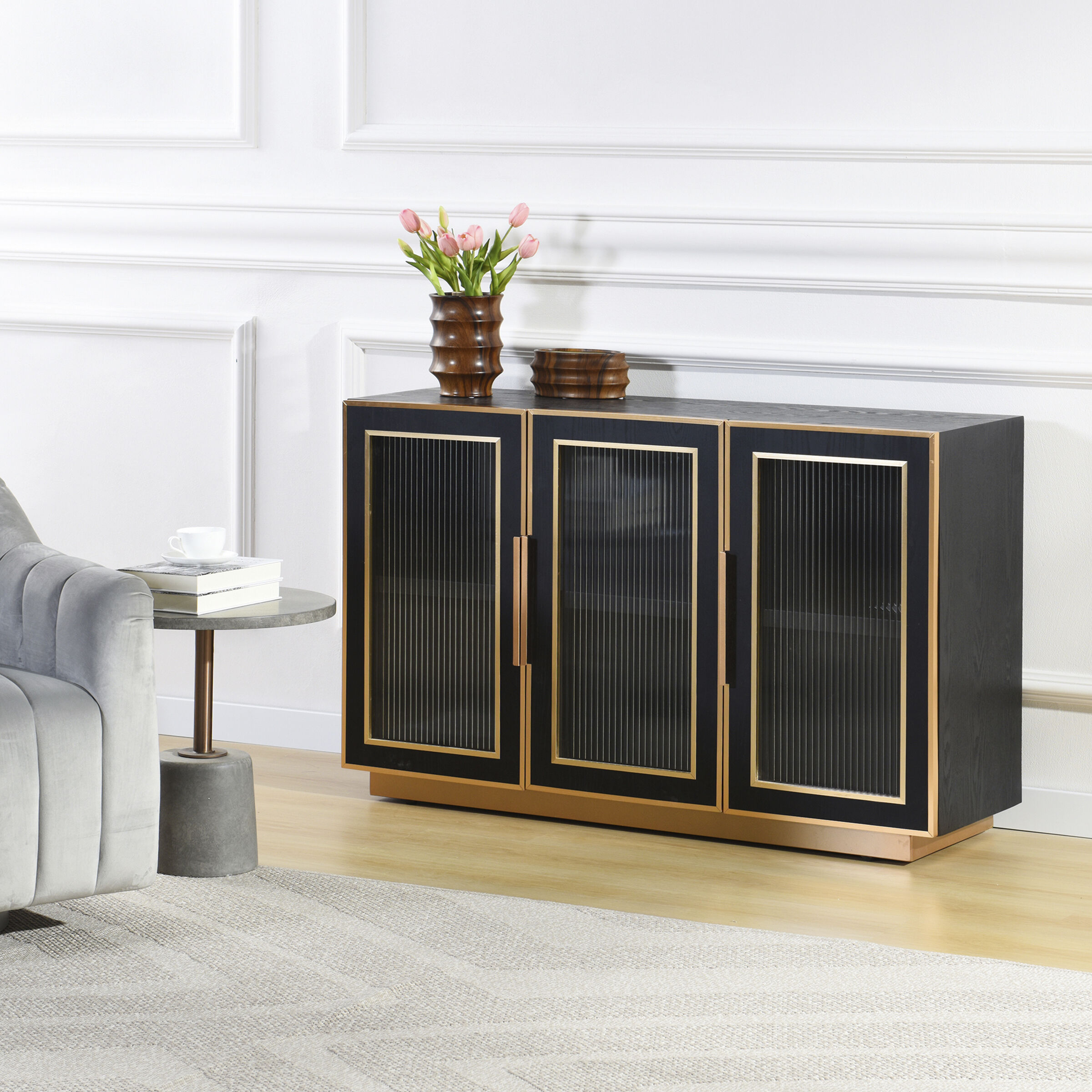 Aurelia Ebony & Gold Cabinet